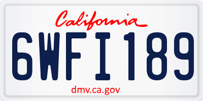 CA license plate 6WFI189