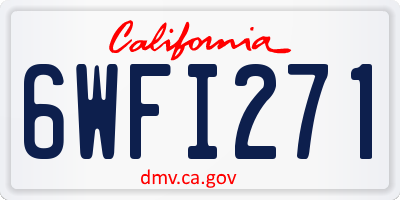 CA license plate 6WFI271