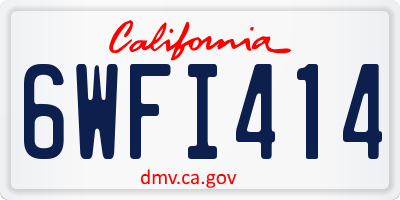 CA license plate 6WFI414