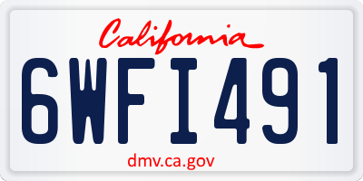 CA license plate 6WFI491