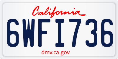 CA license plate 6WFI736