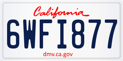 CA license plate 6WFI877