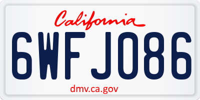 CA license plate 6WFJ086