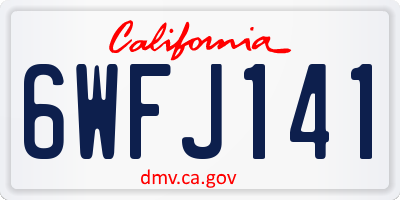 CA license plate 6WFJ141