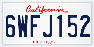 CA license plate 6WFJ152