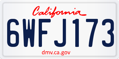 CA license plate 6WFJ173