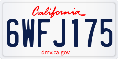 CA license plate 6WFJ175