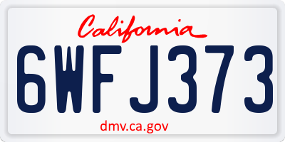 CA license plate 6WFJ373