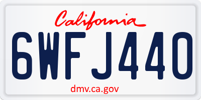 CA license plate 6WFJ440
