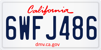 CA license plate 6WFJ486