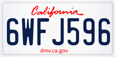 CA license plate 6WFJ596