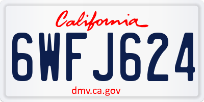 CA license plate 6WFJ624