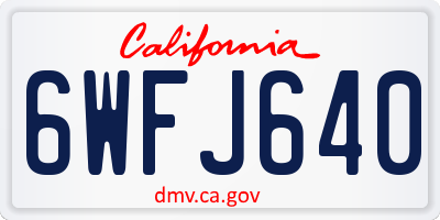 CA license plate 6WFJ640
