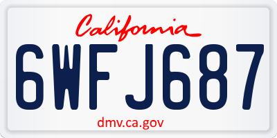 CA license plate 6WFJ687