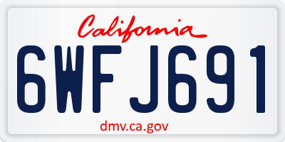 CA license plate 6WFJ691