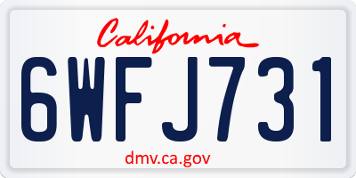 CA license plate 6WFJ731