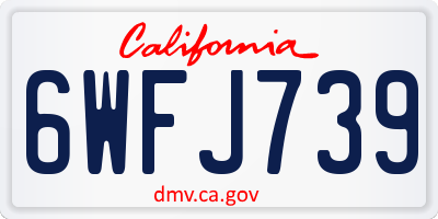CA license plate 6WFJ739