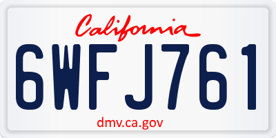 CA license plate 6WFJ761