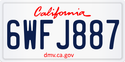 CA license plate 6WFJ887