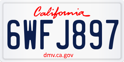 CA license plate 6WFJ897