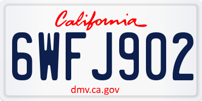 CA license plate 6WFJ902