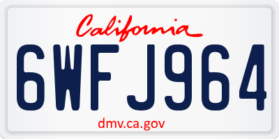 CA license plate 6WFJ964