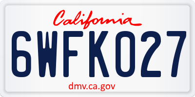 CA license plate 6WFK027