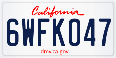 CA license plate 6WFK047
