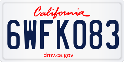 CA license plate 6WFK083