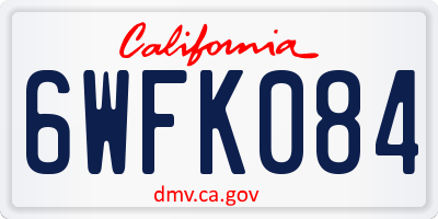 CA license plate 6WFK084