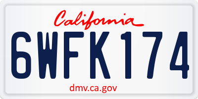 CA license plate 6WFK174