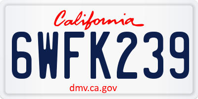 CA license plate 6WFK239