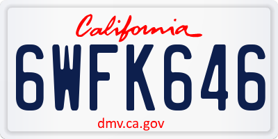 CA license plate 6WFK646