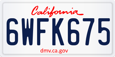 CA license plate 6WFK675