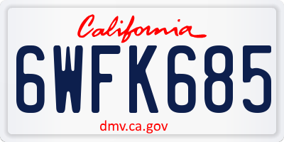 CA license plate 6WFK685