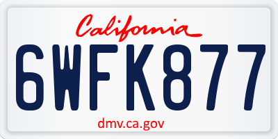 CA license plate 6WFK877