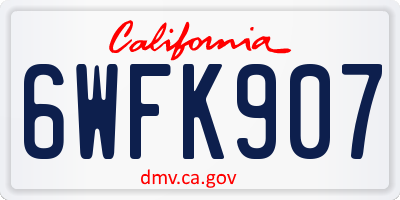 CA license plate 6WFK907