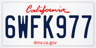 CA license plate 6WFK977