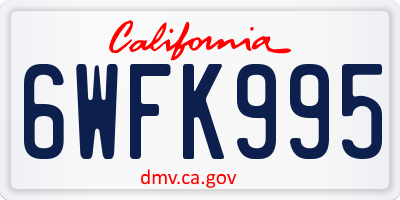 CA license plate 6WFK995