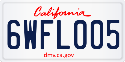 CA license plate 6WFL005