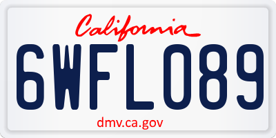 CA license plate 6WFL089
