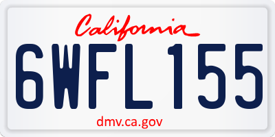 CA license plate 6WFL155