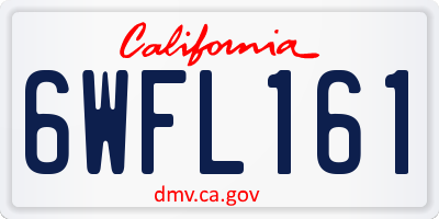 CA license plate 6WFL161