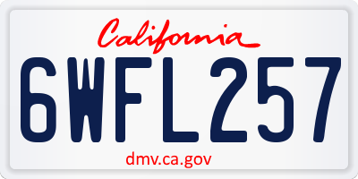 CA license plate 6WFL257