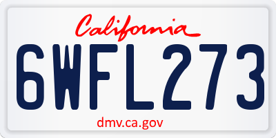 CA license plate 6WFL273