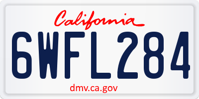 CA license plate 6WFL284