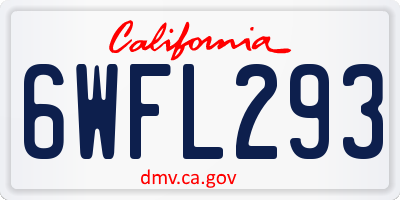 CA license plate 6WFL293