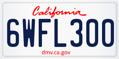 CA license plate 6WFL300