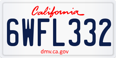 CA license plate 6WFL332