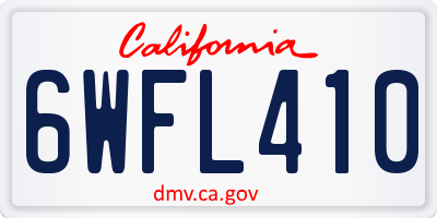 CA license plate 6WFL410